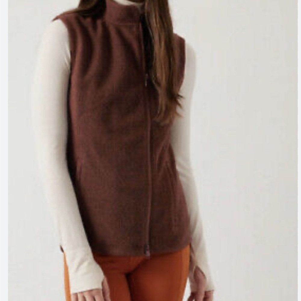 Athleta Stroll Fleece Moto Vest - M